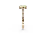 Asscher Cut Vintage Cathedral Engagement Ring Setting for a Fancy Yellow Lab-Grown Diamond | Carved Band | Yellow Gold