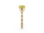 Round Milgrain Solitaire Engagement Ring Setting for a Fancy Yellow Lab-Grown Diamond | Yellow Gold