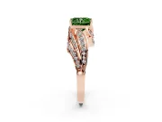 Radiant Cut Bypass Hidden Halo Engagement Ring Setting for a Fancy Green Lab-Grown Diamond | Graduated Pavé | Rose Gold