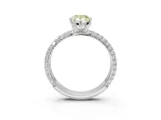 Pear-Shaped Domed Pavé Engagement Ring Setting for a Fancy Yellow Lab-Grown Diamond | Platinum