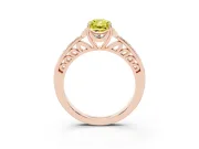 Radiant Cut Floral Pavé Engagement Ring Setting for a Fancy Yellow Lab-Grown Diamond | Rose Gold