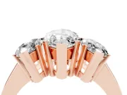 Marquise Three Stone Engagement Ring Setting | Large Side Stones | Rose Gold