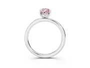 Fancy Pink Pear Cut Diamond Solitaire Ring Set in Silver with Thin Band and Prong Setting