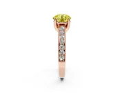 Round Vintage Hidden Halo Engagement Ring Setting for a Fancy Yellow Lab-Grown Diamond | Milgrain Pave Band | Rose Gold