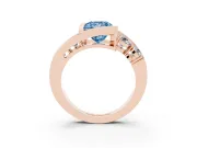 Princess Cut Bezel Bypass Engagement Ring Setting for a Fancy Blue Lab-Grown Diamond | Rose Gold