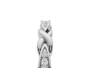Round Lab-Grown Diamond Graduated Twisted Pavé Wedding Band | Marquise Motifs | Sterling Silver