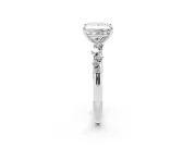 Princess Cut Diamond Cluster Solitaire Ring Set in Silver with Prong Setting