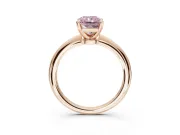 Radiant Cut Solitaire Engagement Ring Setting for a Fancy Pink Lab-Grown Diamond | Tapered Plain Band | Rose Gold