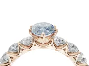 Marquise Side Stone Engagement Ring Setting for a Fancy Blue Lab-Grown Diamond | Scalloped Prong Accents | Rose Gold