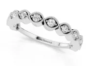 Marquise Diamond Eternity Band Set in White gold with Milgrain Bezel Setting