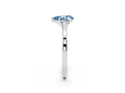 Fancy Blue Pear Cut Diamond Solitaire Ring Set in Platinum with Prong Setting and Classic Band