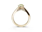 Marquise Pavé Solitaire Engagement Ring Setting for a Fancy Yellow Lab-Grown Diamond | Crossover Gallery | Yellow Gold