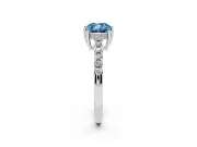 Cushion Cut Engagement Ring Setting for a Fancy Blue Lab-Grown Diamond | White Gold - Design NV-24649
