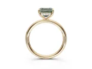 Asscher Cut Hidden Halo Ring Setting for a Fancy Green Lab-Grown Diamond | Yellow Gold