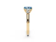 Radiant Cut 5 Stone Engagement Ring Setting for a Fancy Blue Lab-Grown Diamond | Yellow Gold