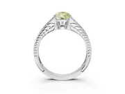 Pear-Shaped Split Shank Pavé Engagement Ring Setting for a Fancy Yellow Lab-Grown Diamond | Platinum