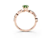 Pear-Shaped Twisted Vine Engagement Ring Setting for a Fancy Green Lab-Grown Diamond | Rose Gold