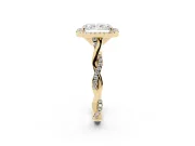 Radiant Cut Halo Engagement Ring Setting | Pavé Twist Band | Yellow Gold