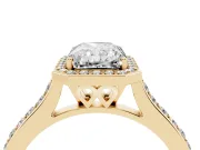 Radiant Cut Pavé Halo Engagement Ring Setting | Yellow Gold