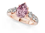 Pear-Shaped Graduated Engagement Ring Setting for a Fancy Pink Lab-Grown Diamond | Rose Gold