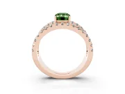 Emerald Cut Split Shank Pavé Engagement Ring Setting for a Fancy Green Lab-Grown Diamond | Rose Gold