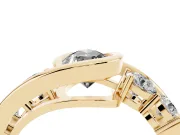 Pear-Shaped Bezel Bypass Engagement Ring Setting for a Black Center | Yellow Gold