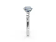 Asscher Cut Graduated Solitaire Engagement Ring Setting for a Fancy Blue Lab-Grown Diamond | White Gold