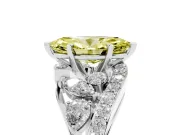 Fancy Yellow Marquise Cut Diamond Halo Ring Set in Silver with Marquise and Pavé Band in Prong Setting