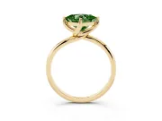 Princess Cut Bypass Solitaire Engagement Ring Setting for a Fancy Green Lab-Grown Diamond | Plain Band | Yellow Gold