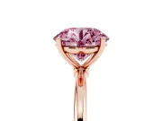 Round Thin Solitaire Engagement Ring Setting for a Fancy Pink Lab-Grown Diamond | Straight Plain Band | Rose Gold