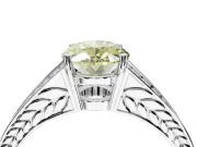 Oval Split Shank Pavé Engagement Ring Setting for a Fancy Yellow Lab-Grown Diamond | Platinum