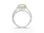 Asscher Cut Halo Engagement Ring Setting for a Fancy Yellow Lab-Grown Diamond | Sterling Silver - Design NV-24717