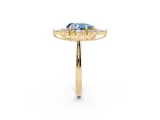 Pear-Shaped Engagement Ring Setting for a Fancy Blue Lab-Grown Diamond | Yellow Gold - Design NV-24790