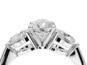 Pear-Shaped Three-Stone Engagement Ring Setting | Pear Side Stones | Platinum