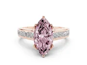 Marquise Channel Set Solitaire Engagement Ring Setting for a Fancy Pink Lab-Grown Diamond | Princess Channel | Rose Gold