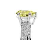 Pear-Shaped Three Row Pave Engagement Ring Setting for a Fancy Yellow Lab-Grown Diamond | White Gold