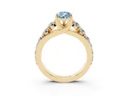 Pear-Shaped Engagement Ring Setting for a Fancy Blue Lab-Grown Diamond | Yellow Gold - Design NV-24645