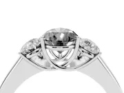 Pear-Shaped Three Stone Engagement Ring Setting for a Black Center | Touching Side Stones | Platinum