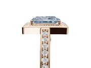 Radiant Cut Sectioned Halo Engagement Ring Setting for a Fancy Blue Lab-Grown Diamond | Rose Gold