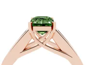 Emerald Cut Channel-Set Engagement Ring Setting for a Fancy Green Lab-Grown Diamond | Rose Gold