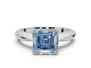 Princess Cut Tapered Solitaire Engagement Ring Setting for a Fancy Blue Lab-Grown Diamond | Sterling Silver