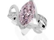 Marquise Bypass Solitaire Engagement Ring Setting for a Fancy Pink Lab-Grown Diamond | Platinum