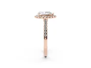 Pear-Shaped Halo Engagement Ring Setting | Pave Shoulders | Rose Gold