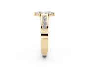 Marquise Channel-Set Engagement Ring Setting | Princess Side Stones | Yellow Gold