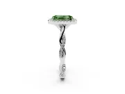 Emerald Cut Twist Halo Engagement Ring Setting for a Fancy Green Lab-Grown Diamond | White Gold