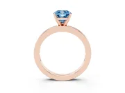 Cushion Cut Channel Set Engagement Ring Setting for a Fancy Blue Lab-Grown Diamond | Rose Gold