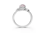 Marquise Leaf Bypass Solitaire Engagement Ring Setting for a Fancy Pink Lab-Grown Diamond | Sterling Silver