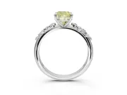 Cushion Cut Graduated Solitaire Engagement Ring Setting for a Fancy Yellow Lab-Grown Diamond | Platinum