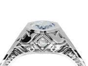 Marquise Bezel Engagement Ring Setting for a Fancy Blue Lab-Grown Diamond | Engraved Band | Platinum