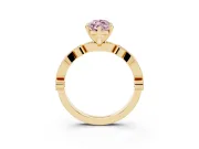 Marquise Vintage Milgrain Engagement Ring Setting for a Fancy Pink Lab-Grown Diamond | Yellow Gold